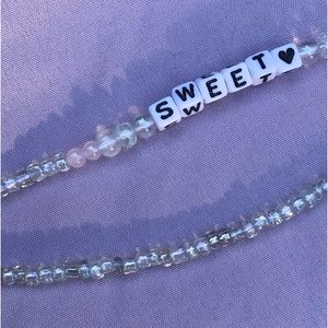 Handmade glass beads iridescent girlfriend bracelet